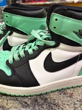 Nike Men’s High-Top Sneakers in Mint Green, Black & White